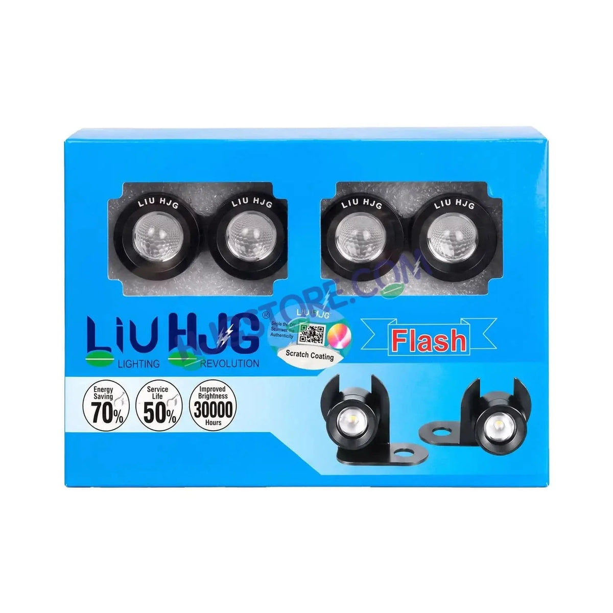 HJG 4 Pcs Motorcycle LED Strobe Light Kit with Remote Control, Wiring Harness, Relay Module & Switch - Red-Color Flashing Auxiliary Projector Lights - Universal Fit for Bikes, Cars, SUVs, Cruisers & Custom Builds - Biker.Store - www.biker.store