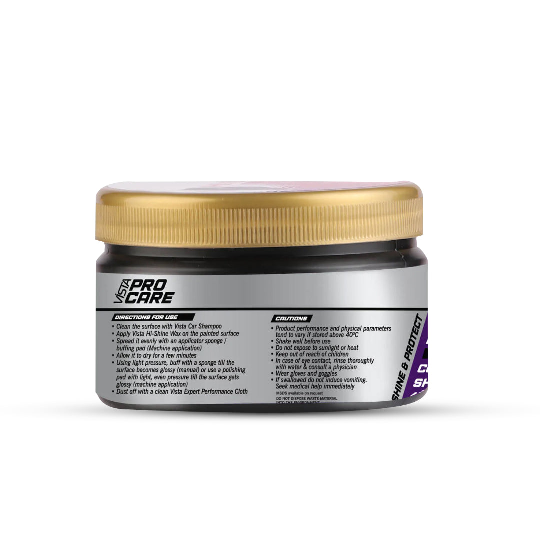 Vista Hi-Shine Wax 250 g (Carnauba Wax) Polish - Biker.Store - www.biker.store
