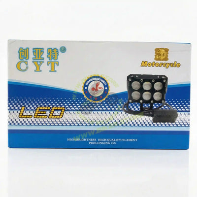 CYT 6x6 Projector Foglight 160W Dual Color (White/Yellow) - Universal Car & Bike LED Foglight - Biker.Store - www.biker.store