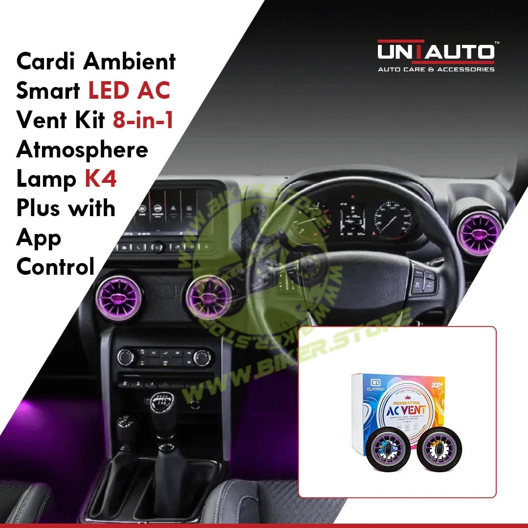 Cardi Ambient Smart LED AC Vent Kit for Thar & Thar Roxx, 8-in-1 Atmosphere Lamp K4 Plus with App Control - Biker.Store - www.biker.store