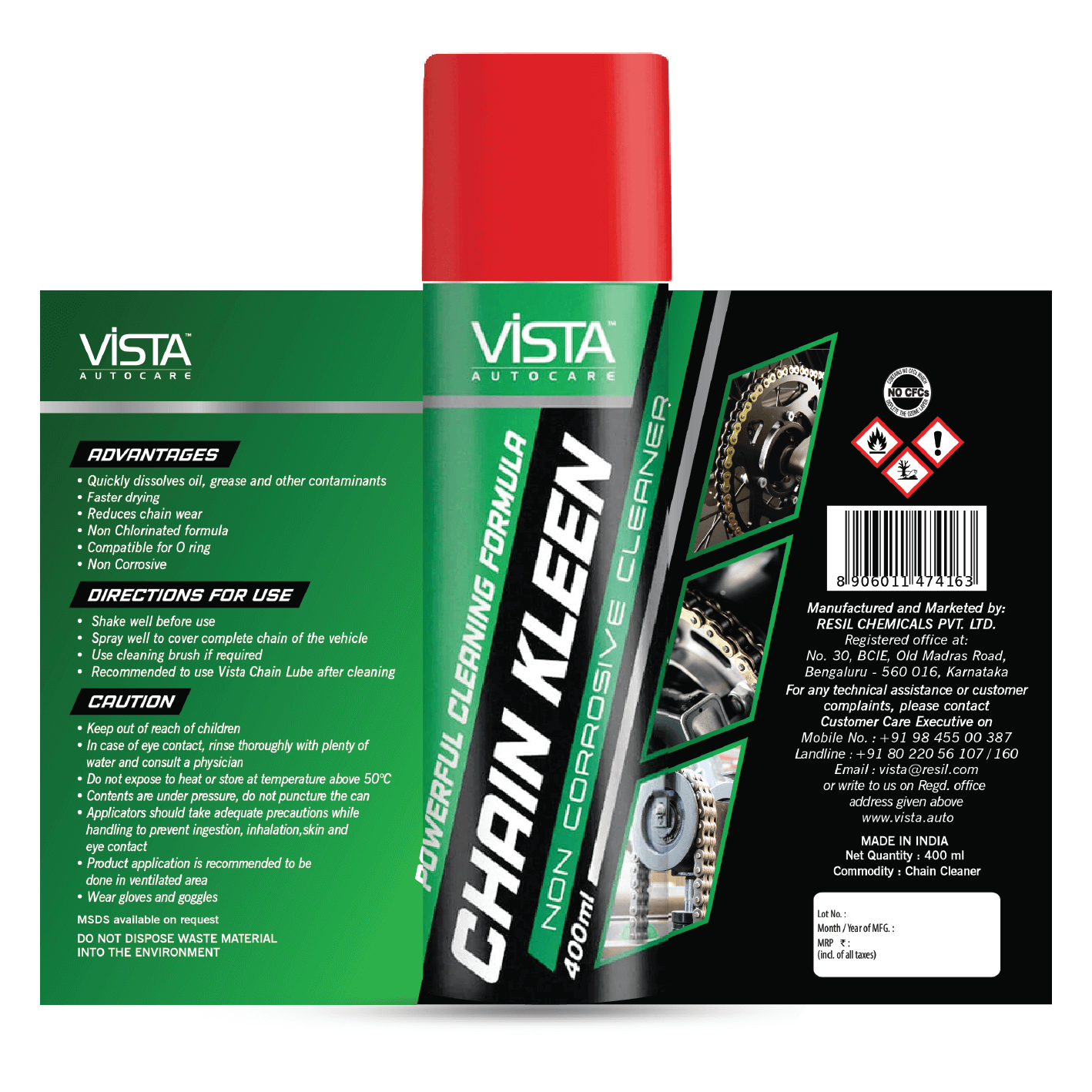 Vista Chain Kleen 400 ml - Biker.Store - www.biker.store