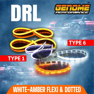 Genome DRL Light WHITE AMBER FLEXI & DOTTED TYPE 6 - Biker.Store - www.biker.store