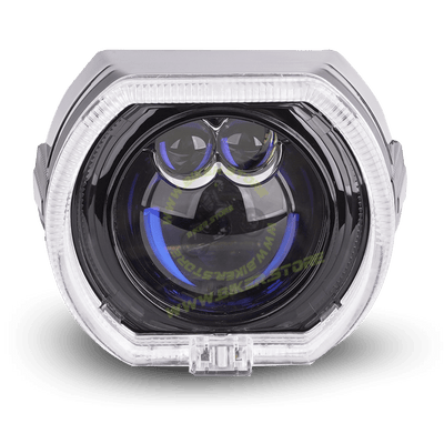 Genome 2.5″ Lazer Platinum Bi-LED Projector (With Black Bezels, White Halos) Headlight Projector - Biker.Store - www.biker.store