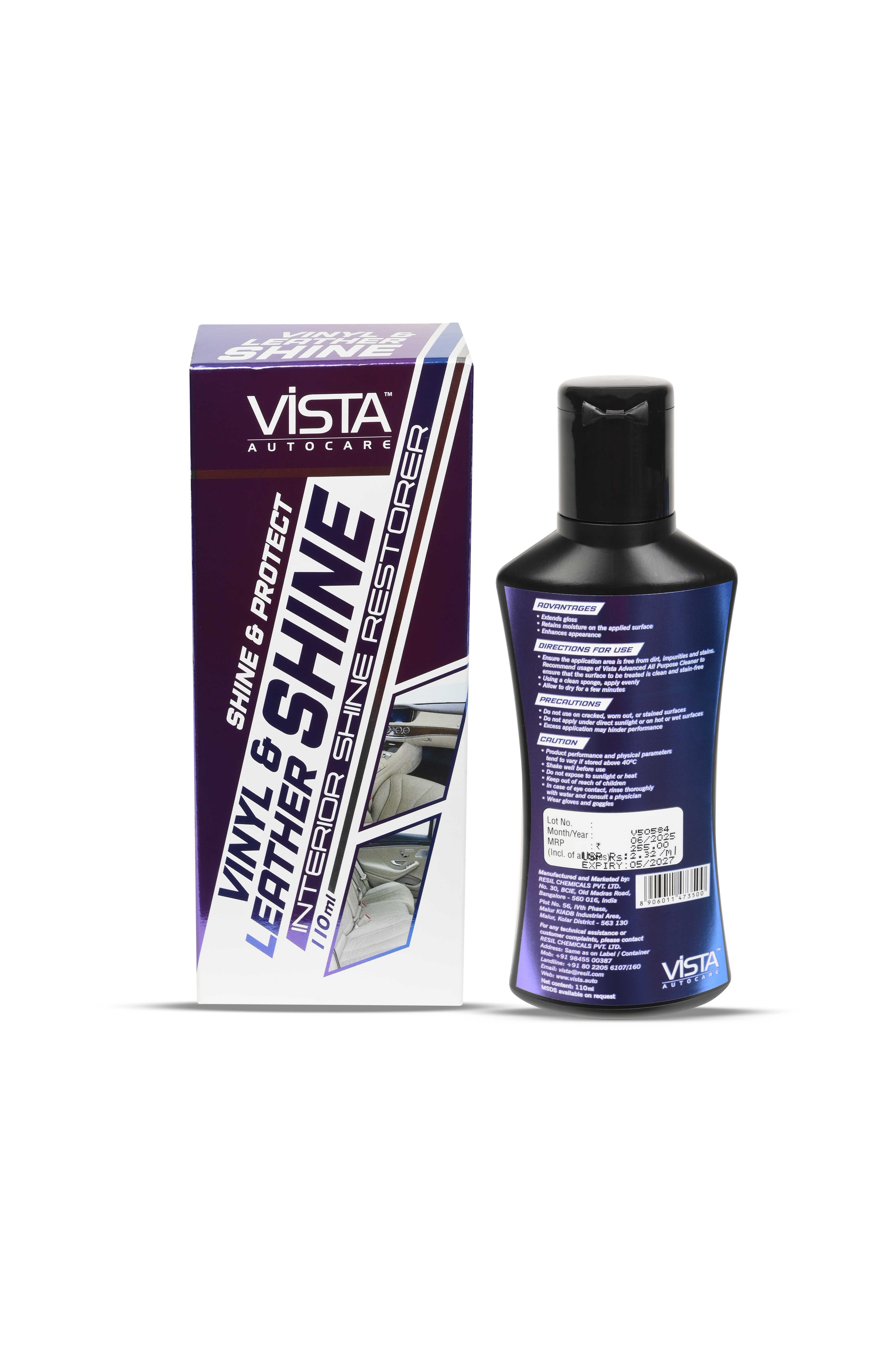 Vista Vinyl & Leather Shine 110 ml (Free Applicator Sponge) - Biker.Store - www.biker.store