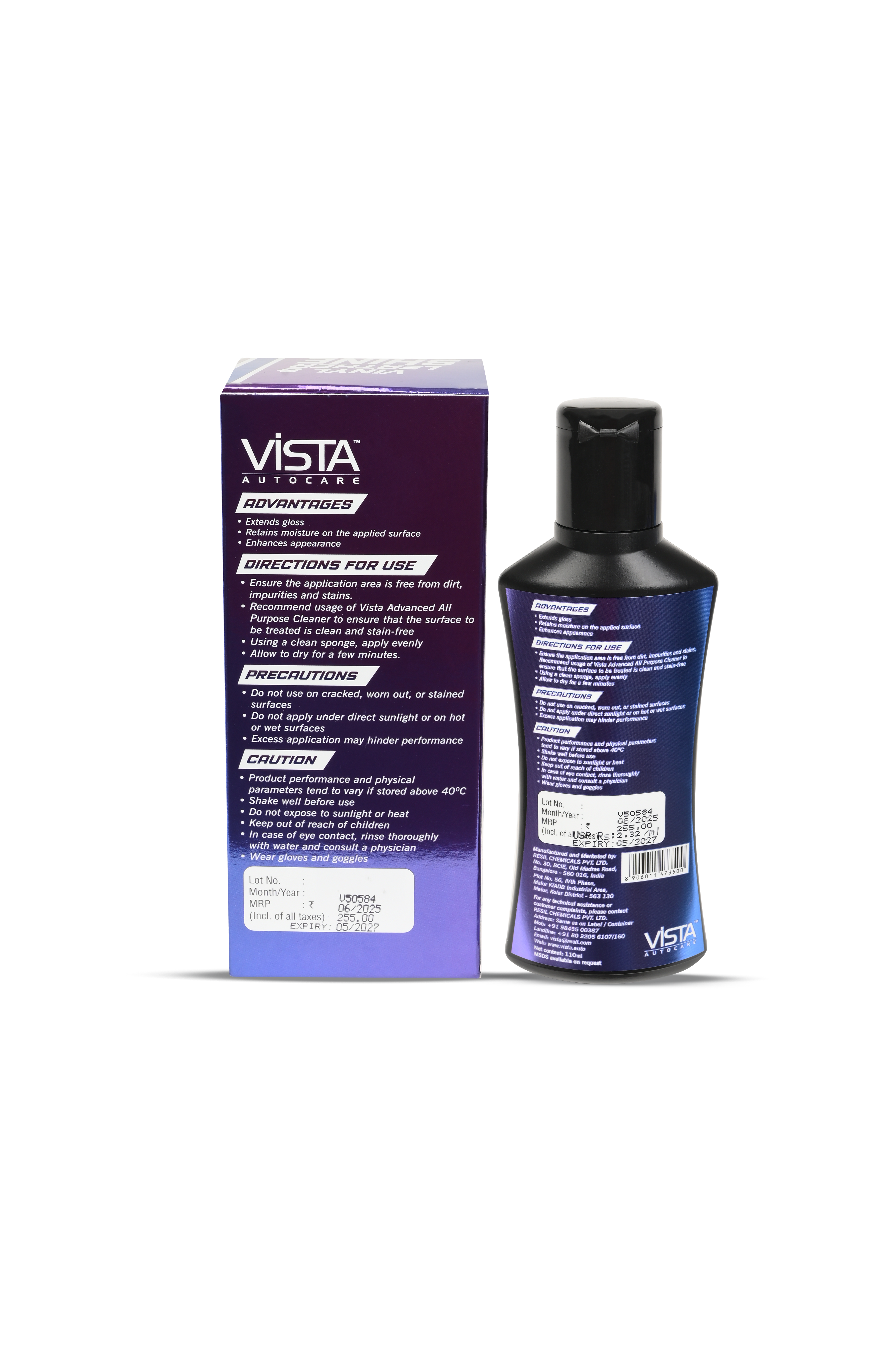 Vista Vinyl & Leather Shine 110 ml (Free Applicator Sponge) - Biker.Store - www.biker.store