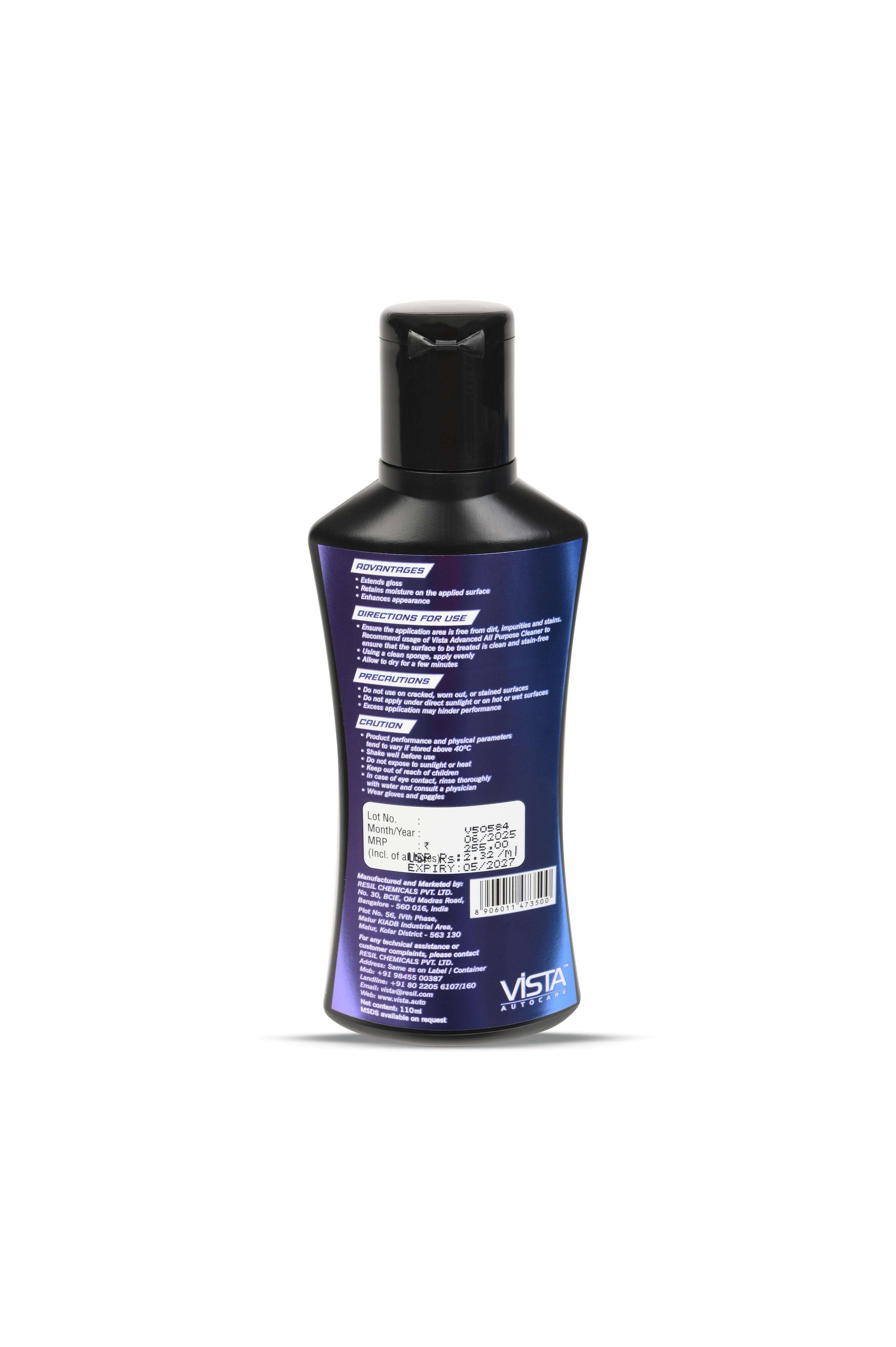 Vista Vinyl & Leather Shine 110 ml (Free Applicator Sponge) - Biker.Store - www.biker.store