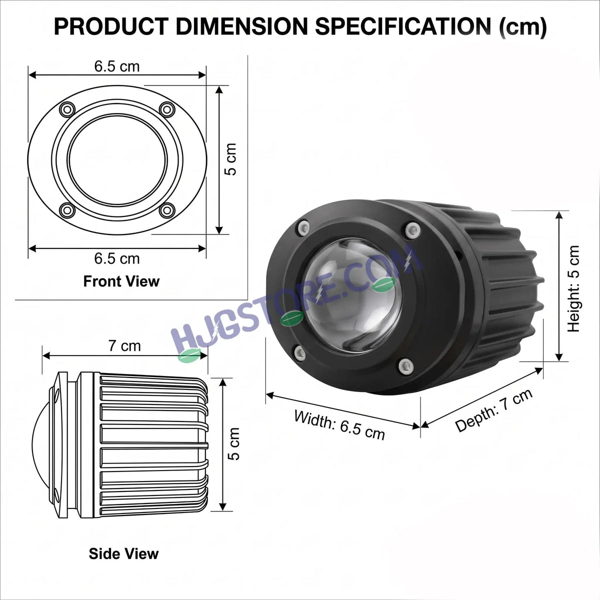 HJG Poki Foglights Mini Oval Projector LED Fog Lights | 40W 12,000LM Super Bright Dual Shot | Cool White & Yellow with Red DRL & Flash Mode | Universal Fit for Bike, Motorcycle, Car, Thar & Jeep (Pack of 2) - Biker.Store - www.biker.store