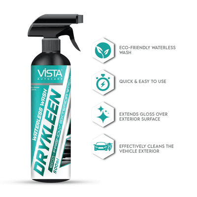 Vista Drykleen 500 ml | Waterless Multi-Surface Cleaner for Automobiles - Biker.Store - www.biker.store