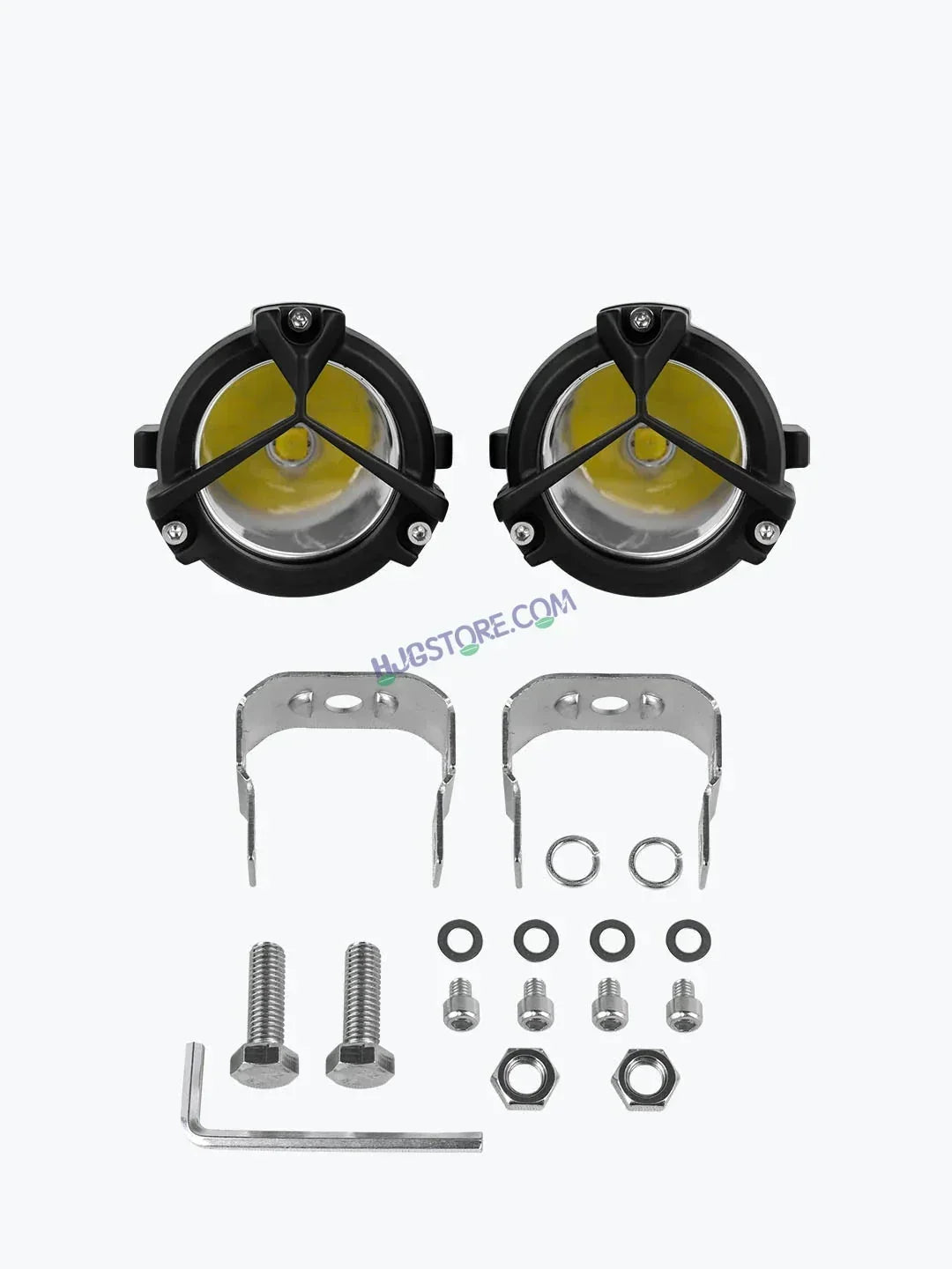 HJG Mercedes Y Lens Version 1.0 CREE Foglight Ultra Wide CREE Intensity LED Driving Fog Lights White (2*45W = 90W Total) Universal For All Cars & Bikes HJG CREE Off Road Foglights Spread LIU HJG Trident 1.0 Mercedes Y Lens Version 1.0 Foglight, Pack of 2 - Biker.Store - www.biker.store