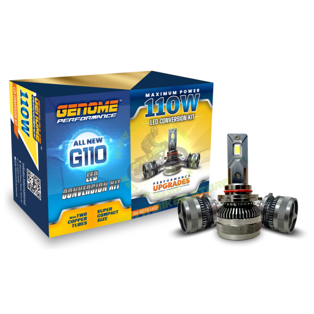 Genome 110W LED Conversion Kits (4500K/6000K) High-Low Beam - Biker.Store - www.biker.store