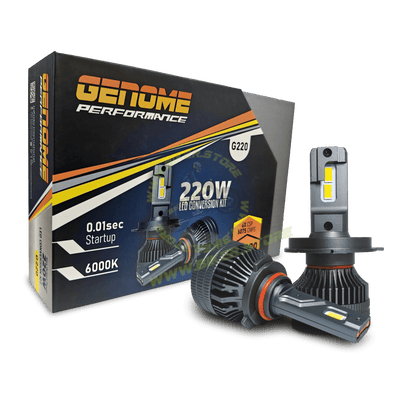 Genome 220W LED Headlight Bulb Conversion Kits (6000K) Single Beam - Biker.Store - www.biker.store