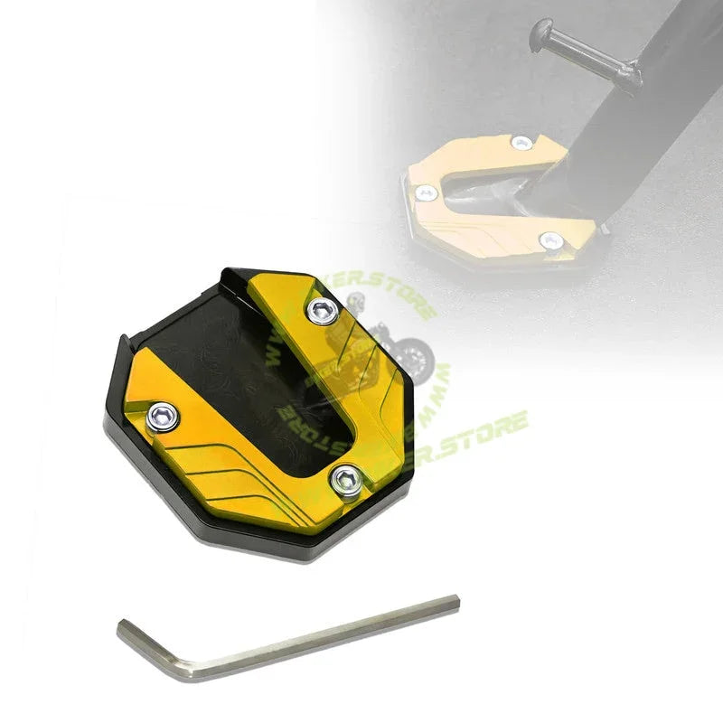 MG Universal Aluminum Two Wheeler Kickstand Extender | Side Stand Extension Pad Support Plate | Anti-Skid Enlarged Base Foot for Scooty Stability - Biker.Store - www.biker.store