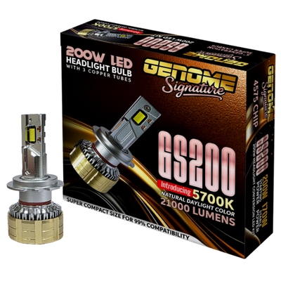 Genome 200W H4/H19 LED Conversion Kits 4300K Warm White H4/H19 High-Low Beam - H4/H19 Socket, 4300K Warm White - Biker.Store - www.biker.store