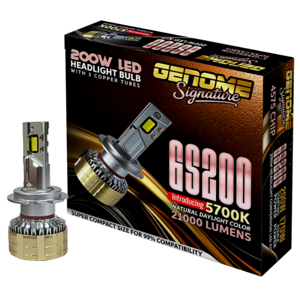 Genome 200W H4/H19 LED Conversion Kits 4300K Warm White H4/H19 High-Low Beam - H4/H19 Socket, 4300K Warm White - Biker.Store - www.biker.store
