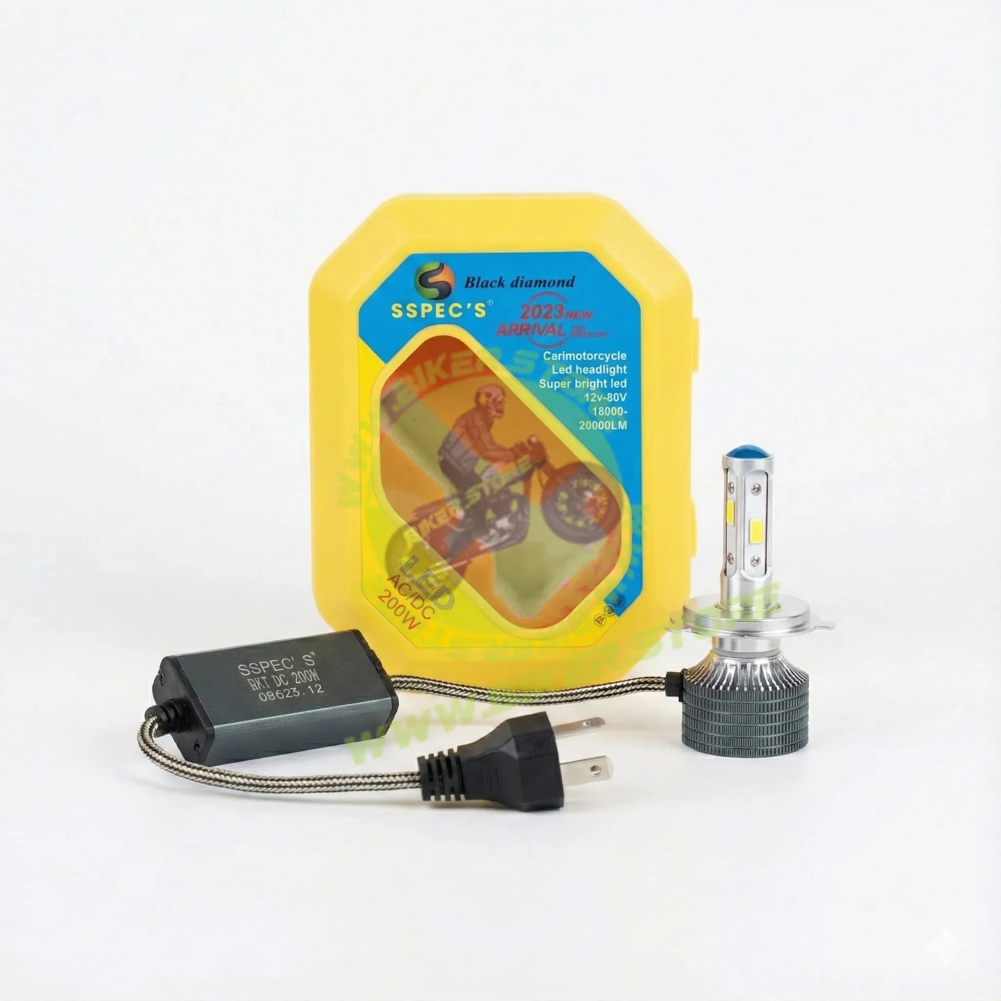 SSPEC 200W LED Headlight Bulb H4 – Super Bright 22000LM Car/Motorcycle Headlight 12V-80V (1 Year Warranty) - Biker.Store - www.biker.store