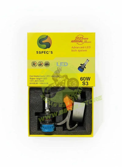 SSPEC 60W H4 Advanced LED Headlight Bulb System (12V-80V) (1 Year Warranty) - Biker.Store - www.biker.store
