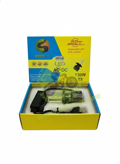 SSPEC 130W H4 Dual-Color LED Headlight (12V-80V AC-DC) (White/Yellow) (1 Year Warranty) - Biker.Store - www.biker.store