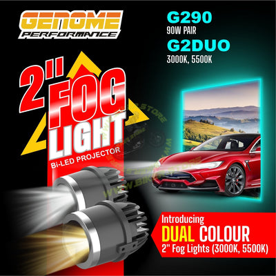 Genome Car Foglamp 2’ FOG LIGHT BI-LED PROJECTOR G2 90 2 Inch Car Foglamp - Biker.Store - www.biker.store