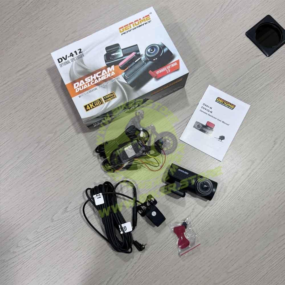 Genome Dashcam Dualcamera DV-412 4K + 1K Dual Cam GPS - Biker.Store - www.biker.store