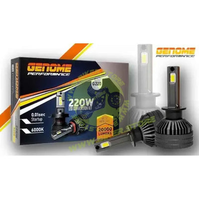 Genome Performance 220W LED Headlight Bulb 220w For Car Universal Fitting For All Cars H1, H3, H4/H19, H7, H8/H9/H11/H16, H27, 9005, 9006 - Biker.Store - www.biker.store