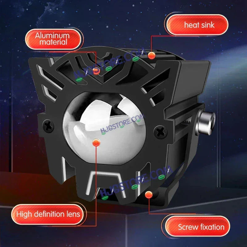 HJG New Model Backlight DRL Laser Lens Drive Devil with Red DRL Backlight DRL Mini Drive Light Red Devil Eye Light Multiple Connecting Red Yellow White Color HJG Laser Drive Backlight Devil, Red DRL, White, Yellow, Backlight DRL, Pack of 2 New Model HJG - Biker.Store - www.biker.store