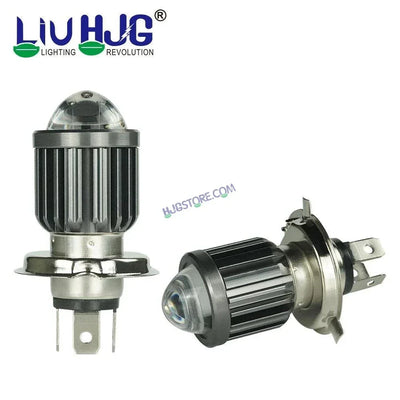 HJG H4 Lens White Yellow LED Headlight Bulb H4 For All Motorcycles (Low and High Beam Bulbs (White) White Yellow 40W Lens) - Type H4 - Biker.Store - www.biker.store