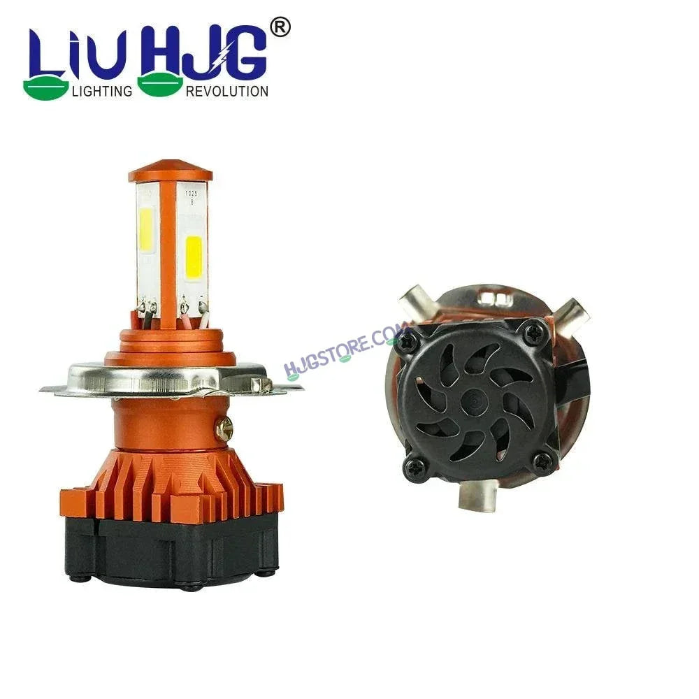 HJG H4 White LED Headlight Bulb H4 For All Motorcycles (Low and High Beam Bulbs (White) White 50W, Pack of 1) - Type H4 - Biker.Store - www.biker.store