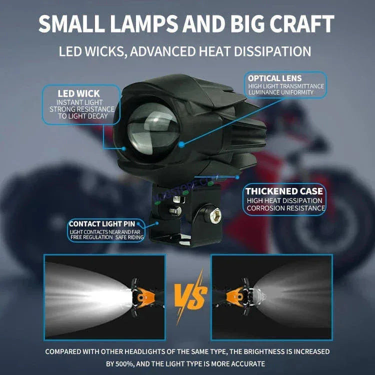 HJG 120W Large Size Alien Projector Foglight 120W with Wide Spread White/Yellow/Warm White Light 120W 2pc Foglight Ultra Wide Dual Intensity LED Driving Fog Lights 3000K/4300K/6500K Universal For All Cars & Bikes LIU HJG Large Alien 1 Foglight, Pack of 2 - Biker.Store - www.biker.store