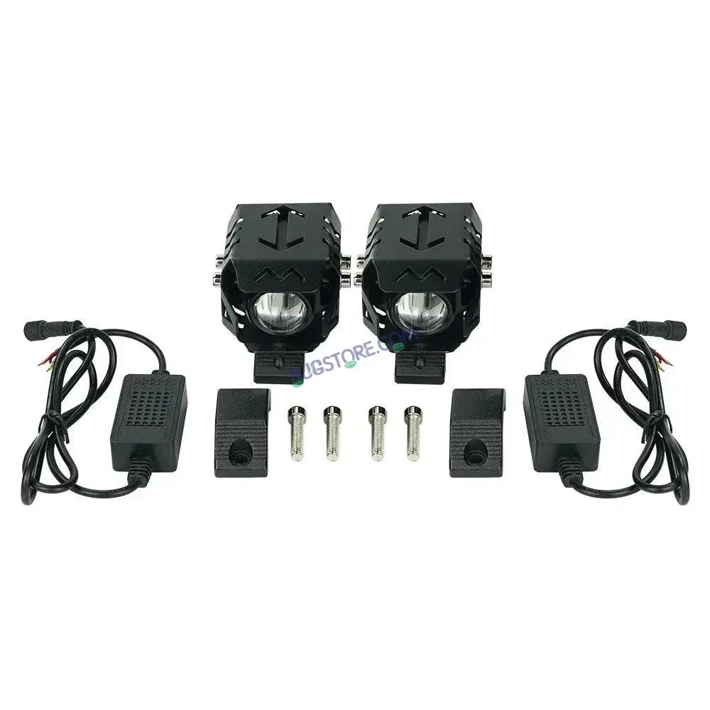 HJG 1192 HJG M1 M3 M5 M6 PLUS Headlight LED Mini Driving Light Motorcycle Accessories White Yellow Adjustable LED Fog Driving Lights, Set of 2 Foglight - Biker.Store - www.biker.store