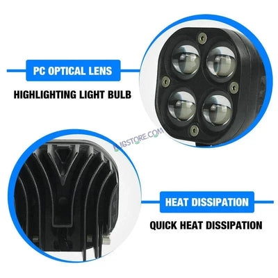 HJG 4x4 Projector Lens Foglight with Wiring Kit 80W 4*4 Lens Future Eyes Fog Projector Lens 2pc Foglight White/Yellow/Flash Modes 80W Foglight LED Fog Lights White/Yellow/Flash Universal For All Cars Bikes LIU HJG 4x4 Projector with Wiring Harness Kit - Biker.Store - www.biker.store