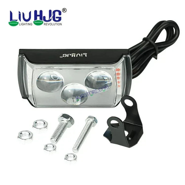 HJG 3 LED Projector Light Bar Fog Light with Triangular Lens Design 1pc with Red Blue Flash Strobe Fog Light for Bikes and Cars High Power, Heavy clamp and Strong aluminum.(3 LED Fog Light Bar Single) White/Yellow, Red Blue Strobe Flash, Pack of 1 - Biker.Store - www.biker.store