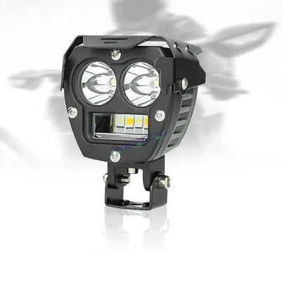 HJG 2 LED Robotic 140W Foglight with Spot and Wide Spread White/Yellow Light 140W Foglight Ultra Wide Dual Intensity LED Driving Fog Lights White/Yellow (2*70W = 140W Total) Universal For All Cars & Bikes LIU HJG Robotic 2 LED 140W Foglight White/Yellow - Biker.Store - www.biker.store