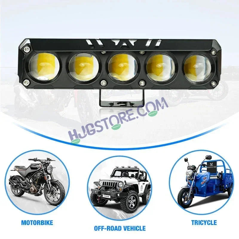 HJG 5 Lens Red Blue 60W Foglight with Red Blue Flash Mode 5 Lens Projector Foglight 60W Foglight Ultra Wide Dual Intensity LED Fog Lights White/Yellow/Warm White/Flash/Red Blue DRL Universal For All Cars & Bikes LIU HJG 5 Lens Red Blue 60W Foglight 1pc - Biker.Store - www.biker.store