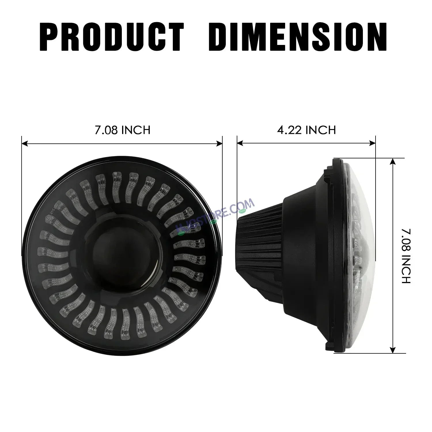 HJG 7 Inch White LED Headlight Chakra Headlight Assembly for Thar Royal Enfield | 75-120W CREE/Osram LED Chip Multi color Compatible with Royal Enfield, Jeep, Thar, Gypsy - Biker.Store - www.biker.store
