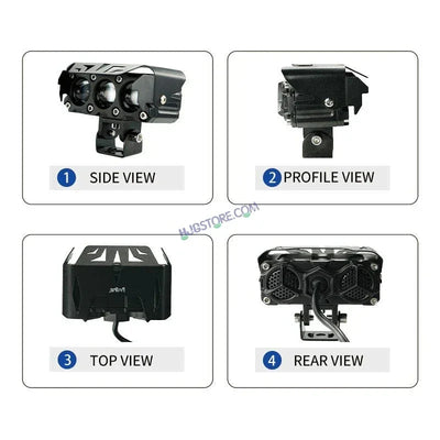 HJG Future Eyes 3 Lens Foglight with Wiring Harness Kit 120W 3 Lens Projector Lens Fog Light 120W Foglight Ultra Wide Dual Intensity LED Fog Lights White/Yellow Universal For All Cars & Bikes LIU HJG Future Eyes 3 Lens Foglight with Wiring Harness Kit - Biker.Store - www.biker.store