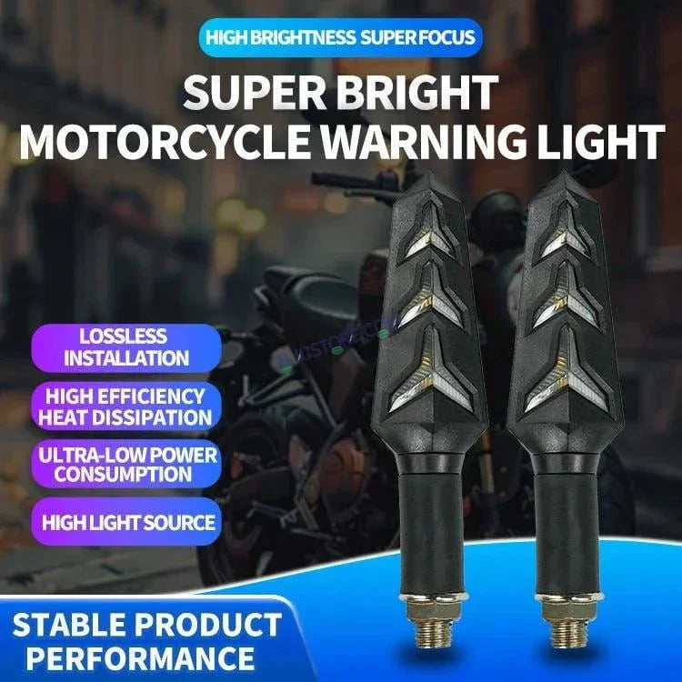 HJG Waterproof Flexible Arrow Running Style Blinker Bright LED Indicators Universal For All Bike Models Motorcycle Turn Signal Lights - Biker.Store - www.biker.store