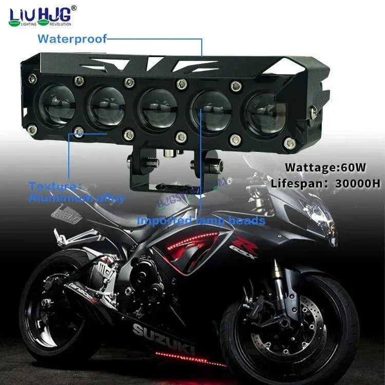 HJG Future Eyes 5 Lens 150W 5 Lens MEGA DRIVE Fog Light For Bike/Car/Thar/Jeep ( Cool White, 75W each * 2 = 150W Total ) - Pack of 2 Future Eyes 5 Lens - Biker.Store - www.biker.store