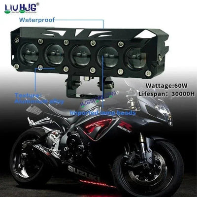 HJG LIU HJG Future Eyes 5 Lens Heavy with Remote Wiring Harness Kit 150W 5 Lens MEGA DRIVE Fog Light For Bike/Car/Thar/Jeep ( Cool White, 75W each * 2 = 150W Total ) - Pack of 2 HJG Future Eyes 5 Lens with Remote Wiring Harness Kit - Biker.Store - www.biker.store
