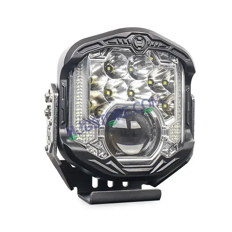 HJG GodsEye Side Shooter 1 LED with 8 CREE LED White/Red Off Road 7 inch 95W LED Headlight Spot Light Fog Light Universal For Bike, Truck, Jeep, Car Bike Led Headlights LED Fog Lights For Motorcycle Car SUV Lights, Pack of 1 LIU HJG GodsEye Side Shooter - Biker.Store - www.biker.store
