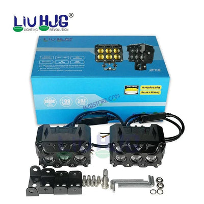HJG ORIGINAL 180W Future Eyes 6 Future Lens MEGA DRIVE Fog Light For Bike/Car/Thar/Jeep ( Cool White, 90W each * 2 = 180W Total ) - Pack of 2 HJG 180W Fog - Biker.Store - www.biker.store