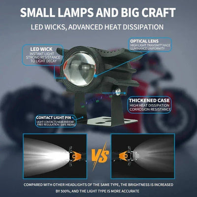 HJG Devil Fly Foglight 80W with Red DRL Mini Fly Foglight Light Red Devil Eye Light Multiple Connecting Red Yellow White Color HJG Mini Devil Fly Foglight, Pack of 2 New Model HJG - Biker.Store - www.biker.store