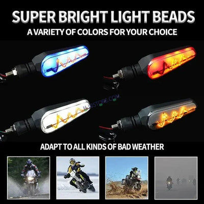 HJG Bike Heartbeat Indicator Waterproof Flexible Blinker Bright LED Indicators Universal For All Bike Models Motorcycle Turn Signal Lights HJG Indicator with DRL Heartbeat Indicator - Biker.Store - www.biker.store
