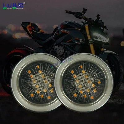 HJG Indicator Round Waterproof Flexible Blinker Bright LED Indicators Universal For All Bike Models Motorcycle Turn Signal Lights HJG Indicator with DRL 231118 - Biker.Store - www.biker.store