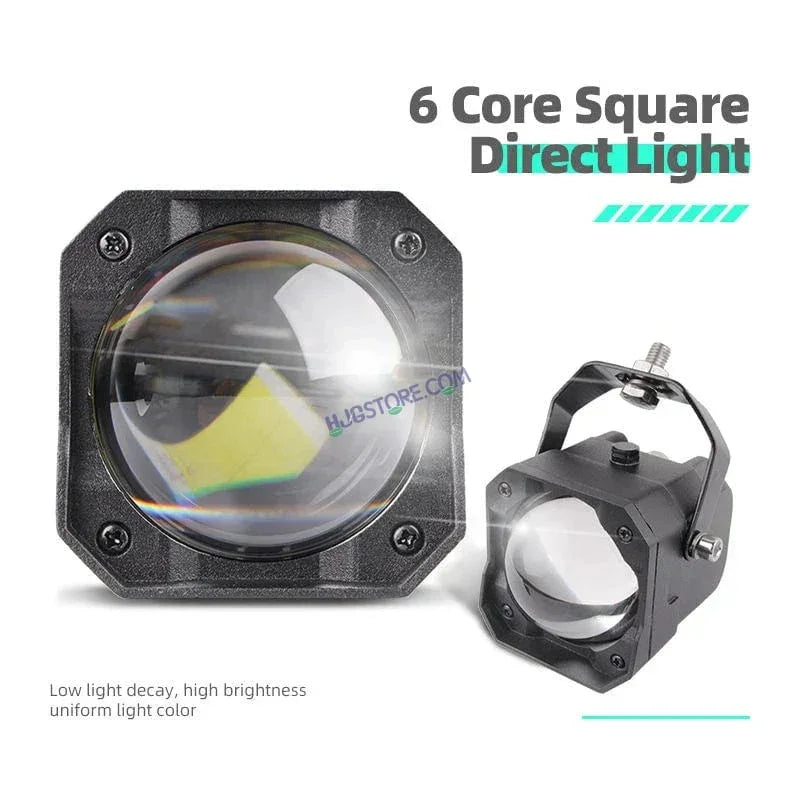 HJG Laser Cannon Foglight 500 Meters Laser Focus Projector Fog Projector Lens with 300 Meters Low Beam 500 Meters High Beam 80W Foglight Ultra Wide Dual Intensity LED Fog Lights White/Yellow Universal For All Cars & Bikes LIU HJG Laser Cannon Foglight 2pc - Biker.Store - www.biker.store