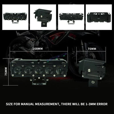 HJG Future Eyes 5 Lens 150W 5 Lens MEGA DRIVE Fog Light For Bike/Car/Thar/Jeep ( Cool White, 75W each * 2 = 150W Total ) - Pack of 2 - Biker.Store - www.biker.store