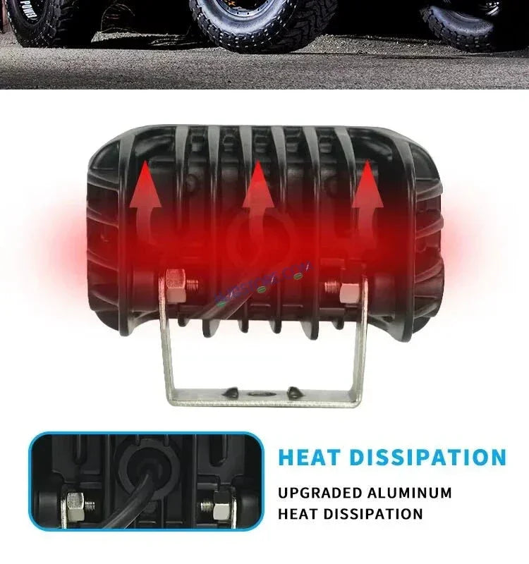 HJG 2 LED CREE 4 Inch Fog Light 100W 20000 Lumens Fog Light 2 LED CREE 2pc Foglight Spread Light Fog 100W with 20000 Lumens Brightness Foglight Ultra Wide Intensity LED Fog Lights 2 LED CREE (100W) Universal For All Cars & Bikes LIU HJG 2 LED CREE 4 Inch - Biker.Store - www.biker.store