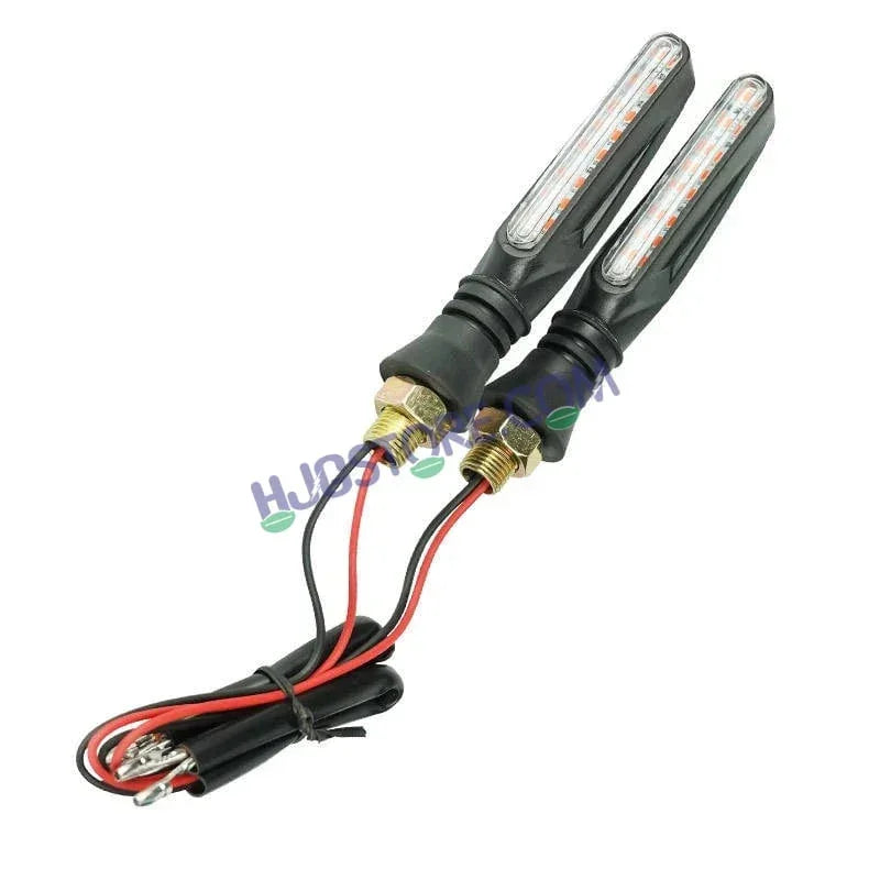 HJG KTM Slim Indicator Yellow Bike Turn Signals Waterproof Flexible Blinker Bright LED Indicators Universal For All Bike Models Motorcycle Turn Signal Lights LIU HJG KTM Slim Yellow Indicator, Universal for All Bikes & Motorcycles, Pack of 2 - Biker.Store - www.biker.store