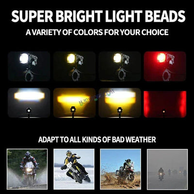 HJG 60W Mini Drive Version 4 CO-2 30W plus 30W Mini Drive V4 Version 4 60W (30 * 2) Future 1 LED Mini Drive Light Red Devil Eye Light Co2 Multiple Connecting Red Yellow White Color With Canbus Kit - Biker.Store - www.biker.store