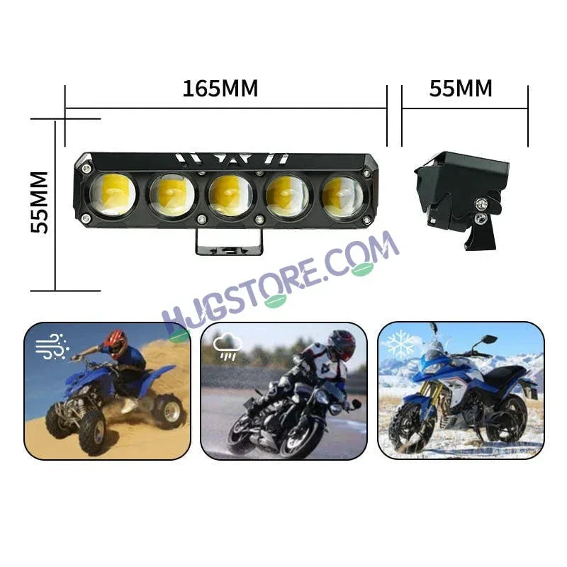 HJG 5 Lens Red Blue 60W Foglight with Red Blue Flash Mode 5 Lens Projector Foglight 60W Foglight Ultra Wide Dual Intensity LED Fog Lights White/Yellow/Warm White/Flash/Red Blue DRL Universal For All Cars & Bikes LIU HJG 5 Lens Red Blue 60W Foglight 1pc - Biker.Store - www.biker.store