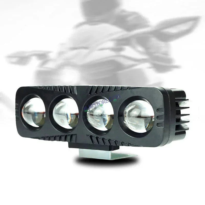 HJG 4 Lens Fog Light 80W Red Devil DRL 4 Lens Projector Lens Foglight 80W (2 * 40W) 4 Lens LED Projector Fog 80W with Red Devil DRL Foglight Ultra Wide Dual Intensity LED Fog Lights White/Yellow/Red Devil DRL Projector (80W) Universal For All Cars & Bikes - Biker.Store - www.biker.store